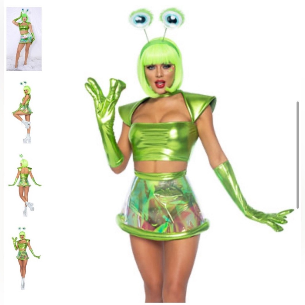 COACHELLA OUTFIT! 👽🛸💚 Alien Beam Me Up Leg Babe Costume Avenue size S worn once-